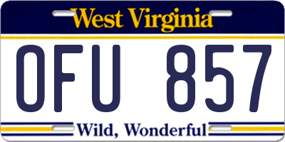 WV license plate OFU857