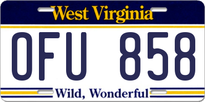 WV license plate OFU858