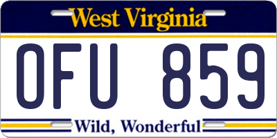 WV license plate OFU859