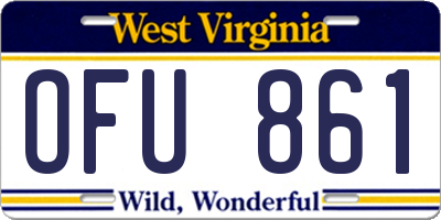 WV license plate OFU861