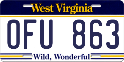 WV license plate OFU863