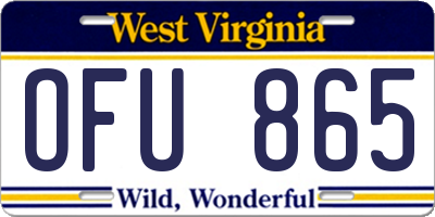 WV license plate OFU865