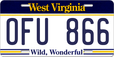 WV license plate OFU866