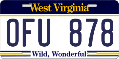 WV license plate OFU878