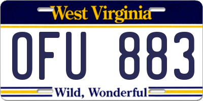 WV license plate OFU883