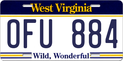 WV license plate OFU884