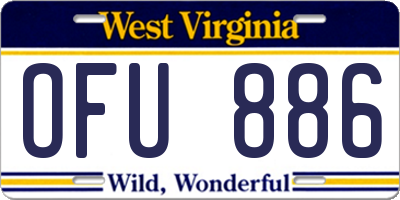 WV license plate OFU886
