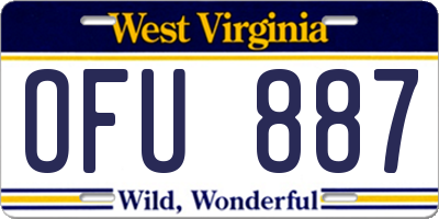 WV license plate OFU887