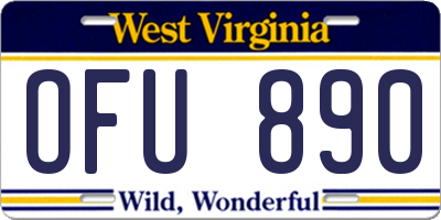 WV license plate OFU890