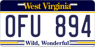 WV license plate OFU894