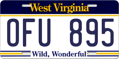 WV license plate OFU895