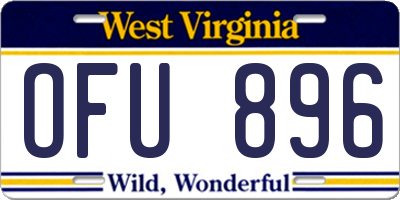 WV license plate OFU896
