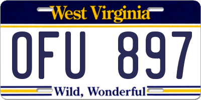 WV license plate OFU897