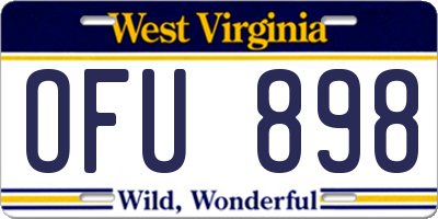 WV license plate OFU898