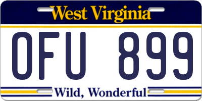 WV license plate OFU899