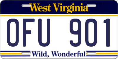WV license plate OFU901
