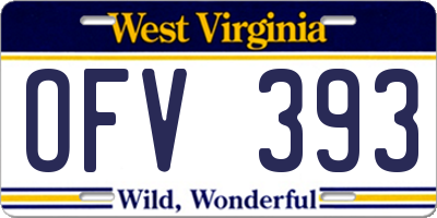 WV license plate OFV393