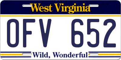 WV license plate OFV652