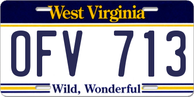 WV license plate OFV713