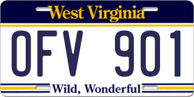 WV license plate OFV901