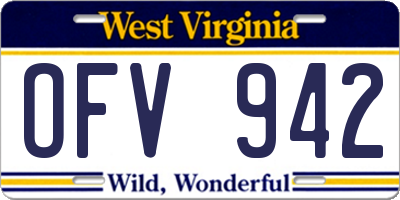 WV license plate OFV942