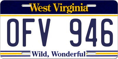 WV license plate OFV946