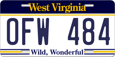 WV license plate OFW484