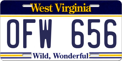 WV license plate OFW656
