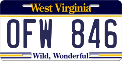 WV license plate OFW846