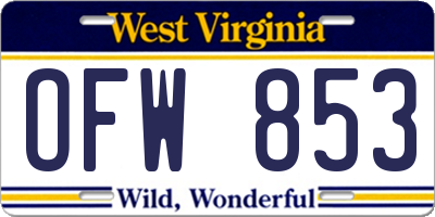 WV license plate OFW853