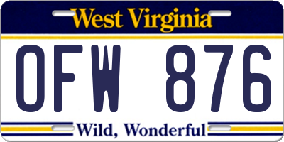 WV license plate OFW876