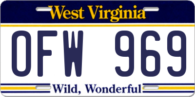 WV license plate OFW969