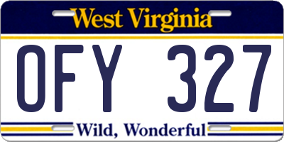 WV license plate OFY327