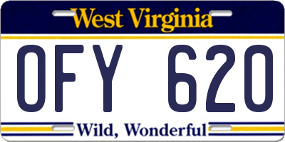 WV license plate OFY620