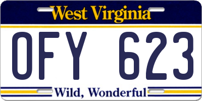 WV license plate OFY623