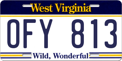 WV license plate OFY813