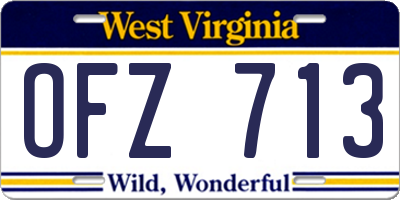 WV license plate OFZ713