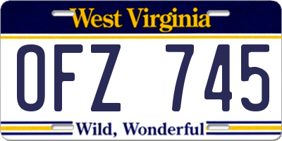 WV license plate OFZ745