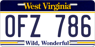 WV license plate OFZ786