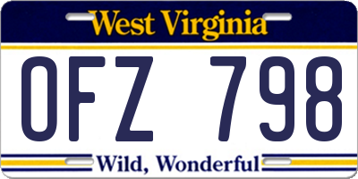 WV license plate OFZ798