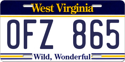 WV license plate OFZ865