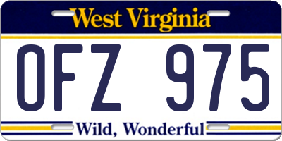 WV license plate OFZ975