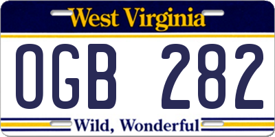 WV license plate OGB282