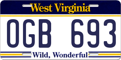 WV license plate OGB693