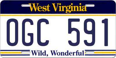 WV license plate OGC591