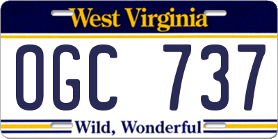 WV license plate OGC737
