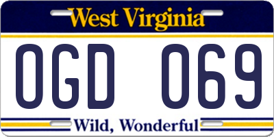WV license plate OGD069