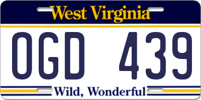 WV license plate OGD439