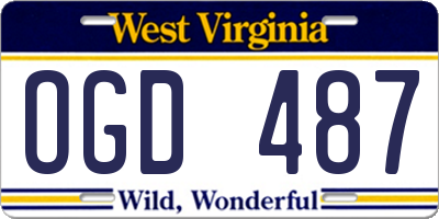 WV license plate OGD487