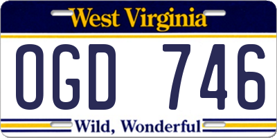 WV license plate OGD746